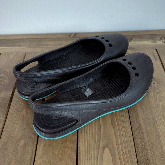 Crocs Black Slingback Skylar Flats SZ 6 - Picture 4 of 6